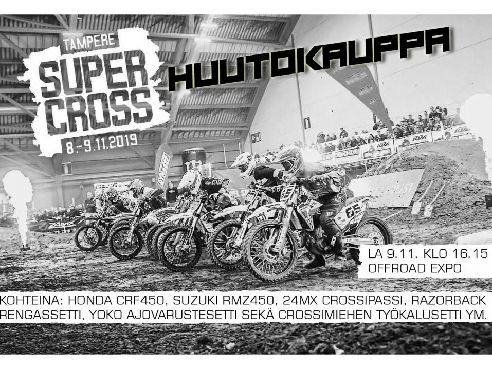 Tampere Supercrossin yhteydessä järjestetään motocrossarin unelmahuutokauppa.