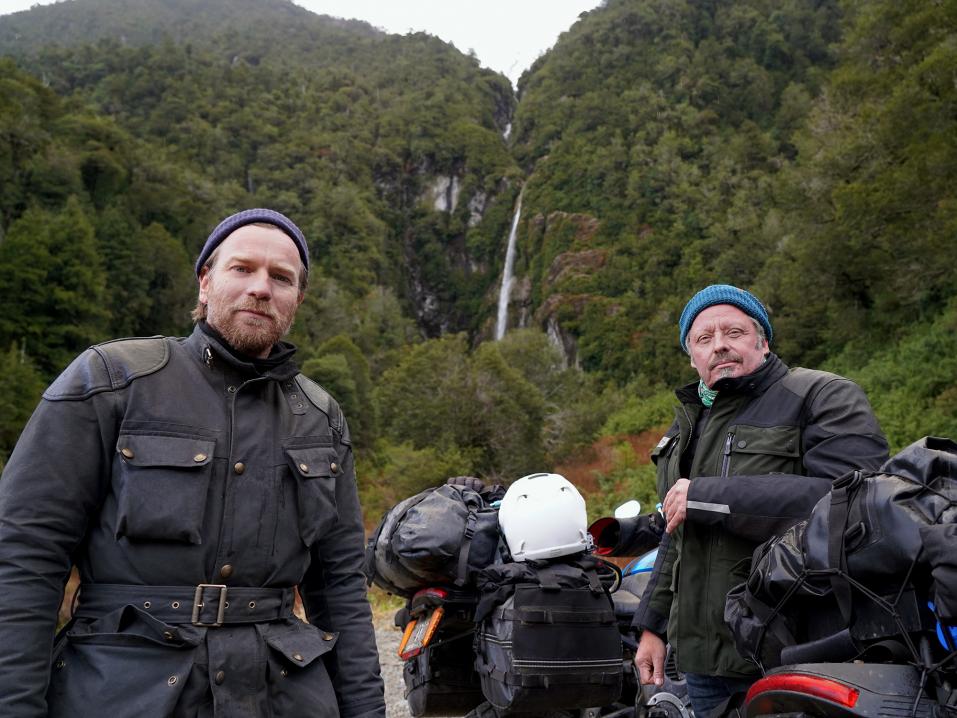 Ewan McGregor ja Charley Boorman Puerto Cisnesissa Chilessa. kuva: Claudio von Planta.