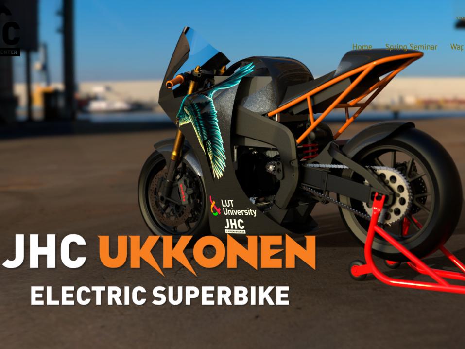 Sähköinen superbike JHC Ukkonen. 201 hv, kiihtyvyys 0-100 km/h 2 sekuntia...