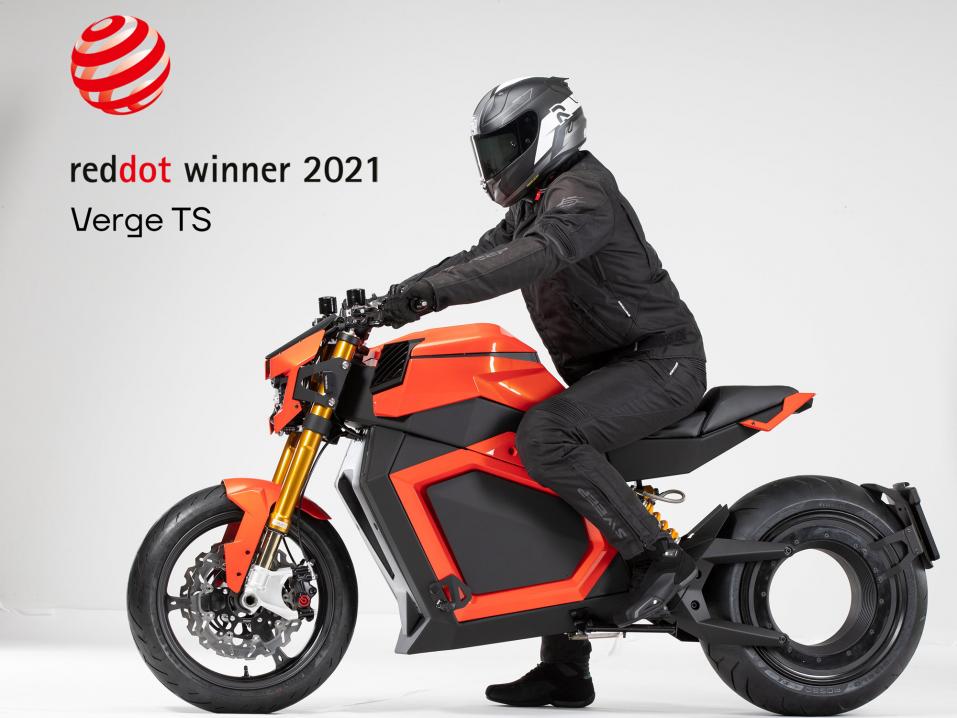 Suomalaiselle Verge TS -sähkömoottoripyörälle myönnettiin arvostettu Red Dot -muotoilupalkinto 2021.