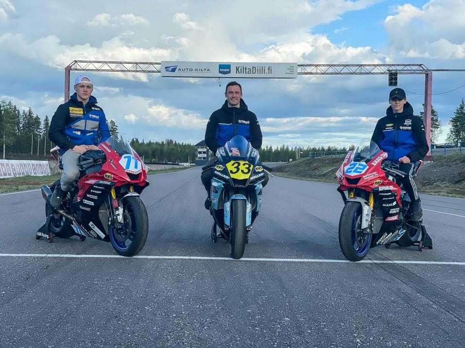 <p>Niko Lehtiranta, Superstock 600 (vas), Niko Mäkinen, Superbike ja Lenni Klemetti, Superstock 600 (oik).</p>