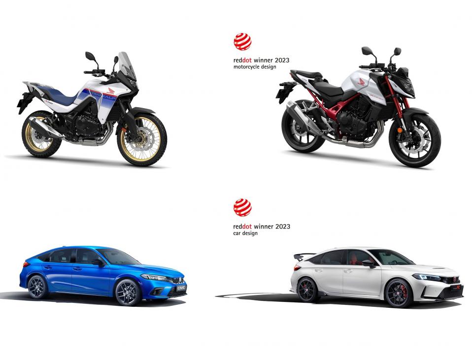 Hondan tämävuotiset Red Dot Design -palkintojen voittoajoneuvot.