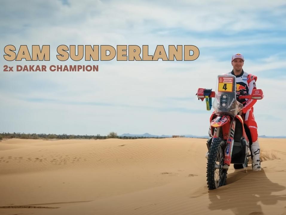 Kuvassa kaksinkertainen Dakar-voittaja Sam Sunderland.