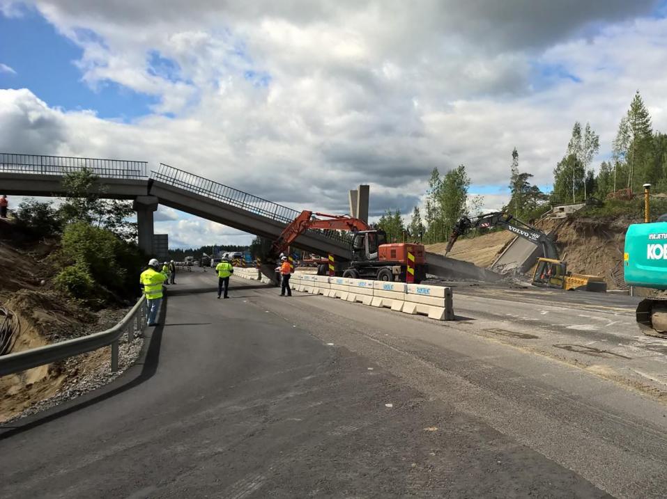Brahenkujan romahtanut silta Mikkelissä.