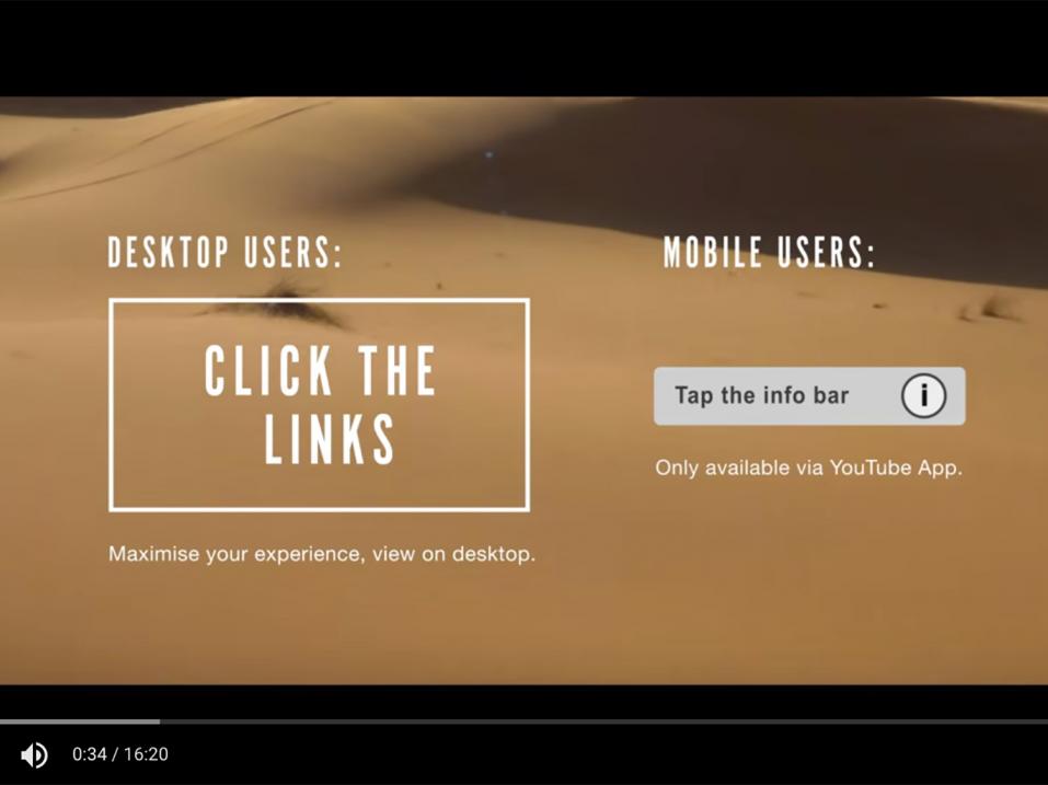 Honda Arfican Twinin interaktiivisen videon kuva.