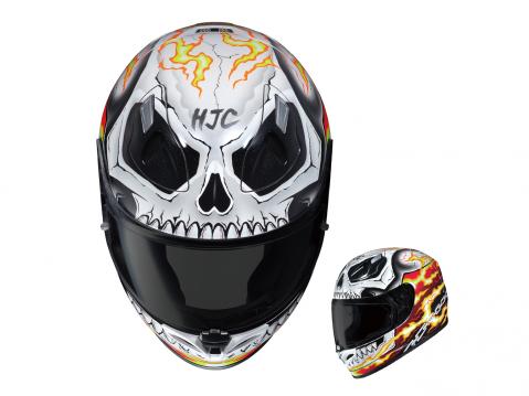 Ghost Rider -kypärän grafiikka on puolestaan 'retrokoominen' valmistajan oman ilmoituksen mukaan.