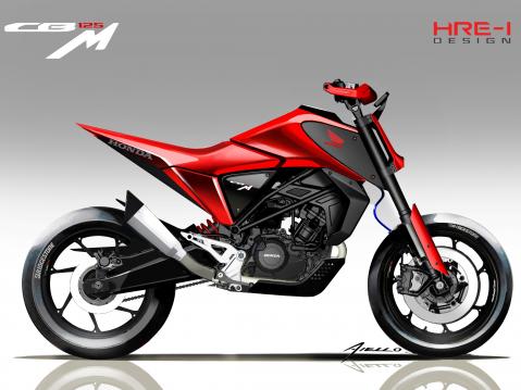 Honda CB125M konseptipiirros.