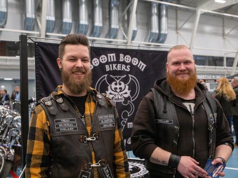 Veli-Matti Jylhä (vas.) ja Toni Pollari Boom Boom Bikers Mcc Seinäjoki.