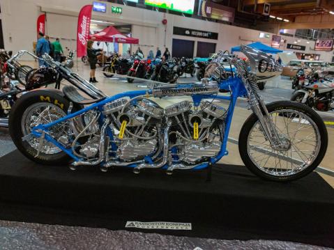 Best in Show Veltto Kannosto HD Panhead Vintage Drag bike, 1948-1965
