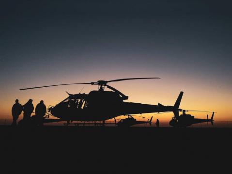 Helikopterit viime etapilla. Kuva ASO C. Lopez.