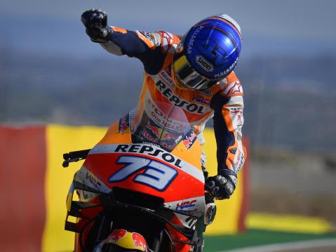 Alex Marquez. MotoGP-luokan tulokaskaudellaan jo toinen hopeatila viikossa.