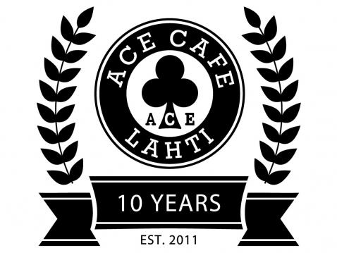 Ace Cafe 10 vuotta -logo.