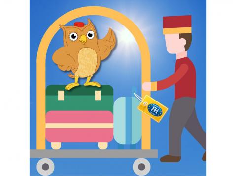 Finlandia Hotels -ketjun 'viisas maskotti' nimettiin tammikuussa Pikkolo-pöllöksi. Mutta tiedätkö, miten pikkolo liittyy hotelliin? Pikkoloksi kutsutaan hotellipoikaa, joka auttaa mm. matkalaukkujen kantamisessa.
