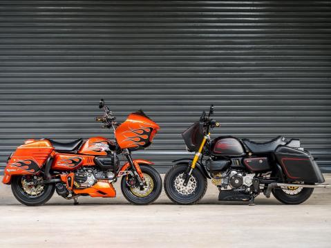 Harley-Davidson Low Rider ST ja Street Glide? Ei vaan pari satapiikki Honda Monkeyta.