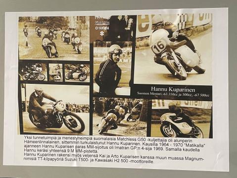 Hannu Kuparinen oli Suomen Mestari -63 350 cc ja 500 cc, -67 500cc 