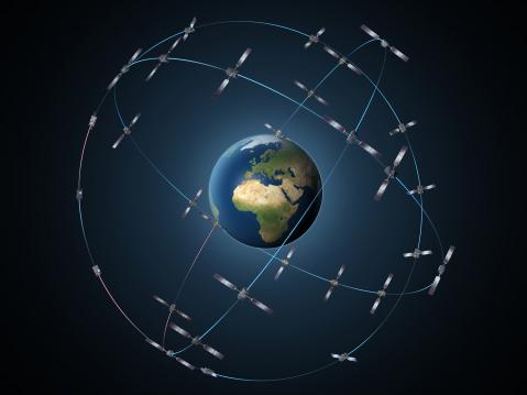 Galileon koko 30 satelliitin maapallon kattava järjestelmä vuonna 2020. Kuva: ESA.